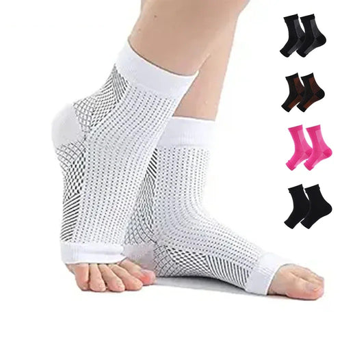 Chaussettes de compression portées, bout ouvert